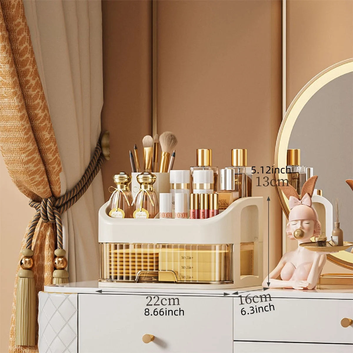 1pc Multi-layer Makeup Storage Box,Cosmetics Storage For Skin Care,Eyeshadow,LotionsLipstick,Great For Dresser,Bathroom,Bedroom
