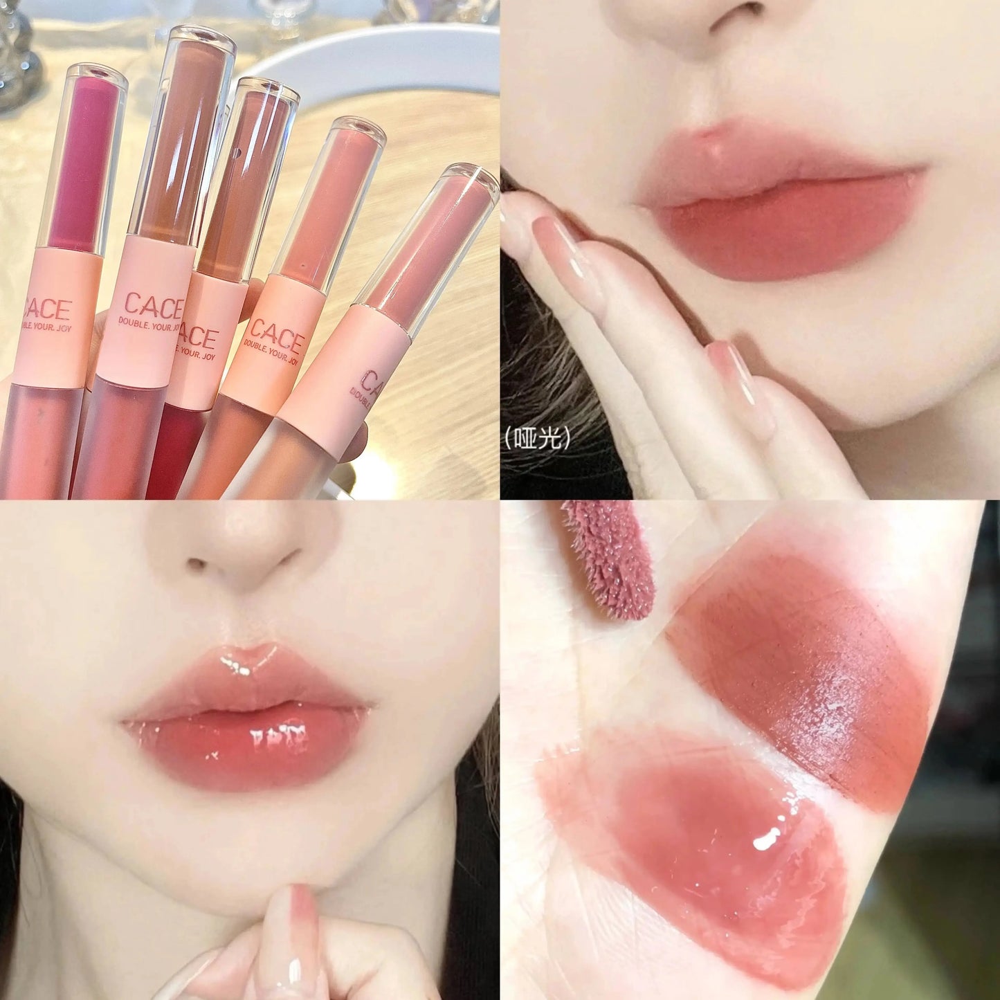 CACE Sexy Red Liquid Lipstick Moisturizing Lip Glaze Tint Long Lasting Matte Lip Mud Waterproof Velvet Lipstick Lips Cosmetics