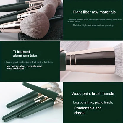 14-Piece Makeup Brush Set, Soft Nylon Bristles, Foundation Brush, Eyeshadow Brush Multi-Function Makeup Brush Travel Set
