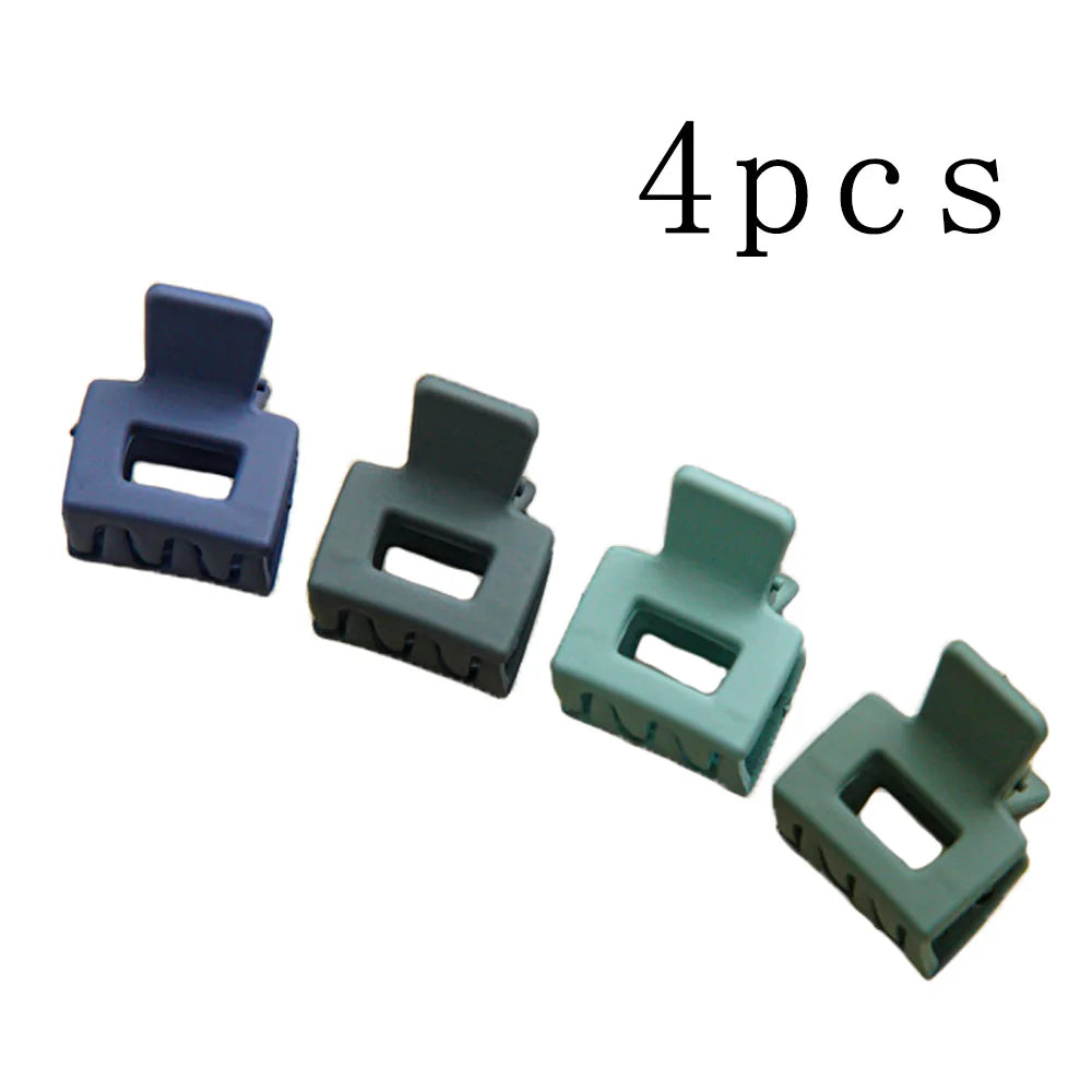 4pcs Women's Square Lightweight Hair Claw Clip Fashionable Elegant Hair Accessory Clip Suitable Hair Styling Makeup