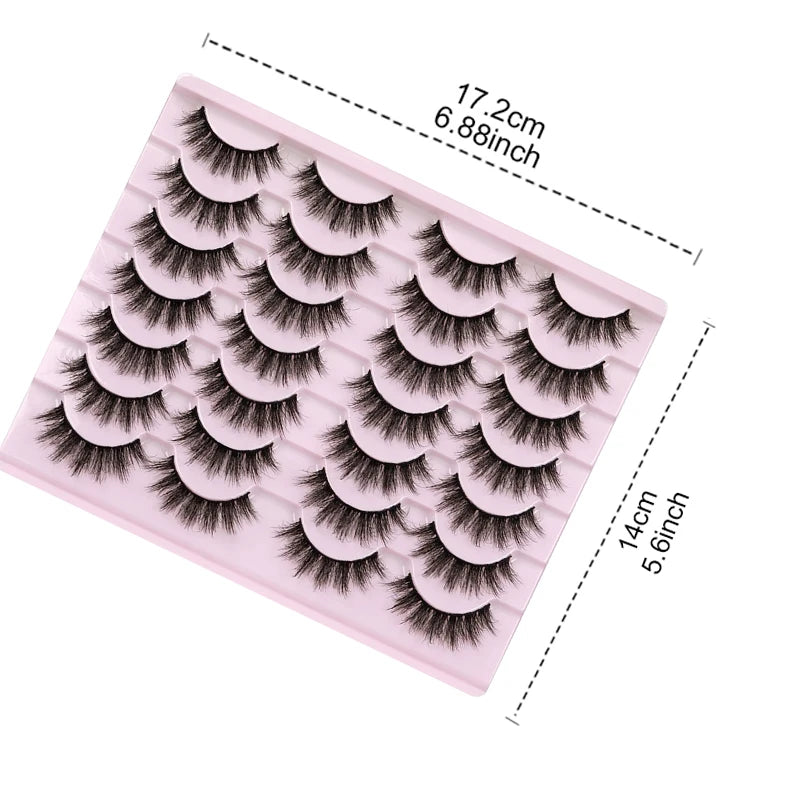 14 Pairs 3D Mink Lashes Faux Mink Fluffy Lash Soft Full Thick Wispy Eyelash Dramatic False Eyelashes Makeup