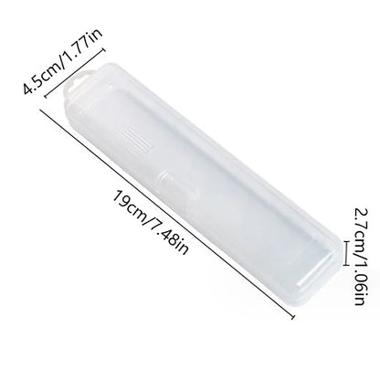Portable Makeup Brush Organizer Eyebrow Pencil Tableware Chopsticks Transparent With Cover Storage Box Kitchen Accessories