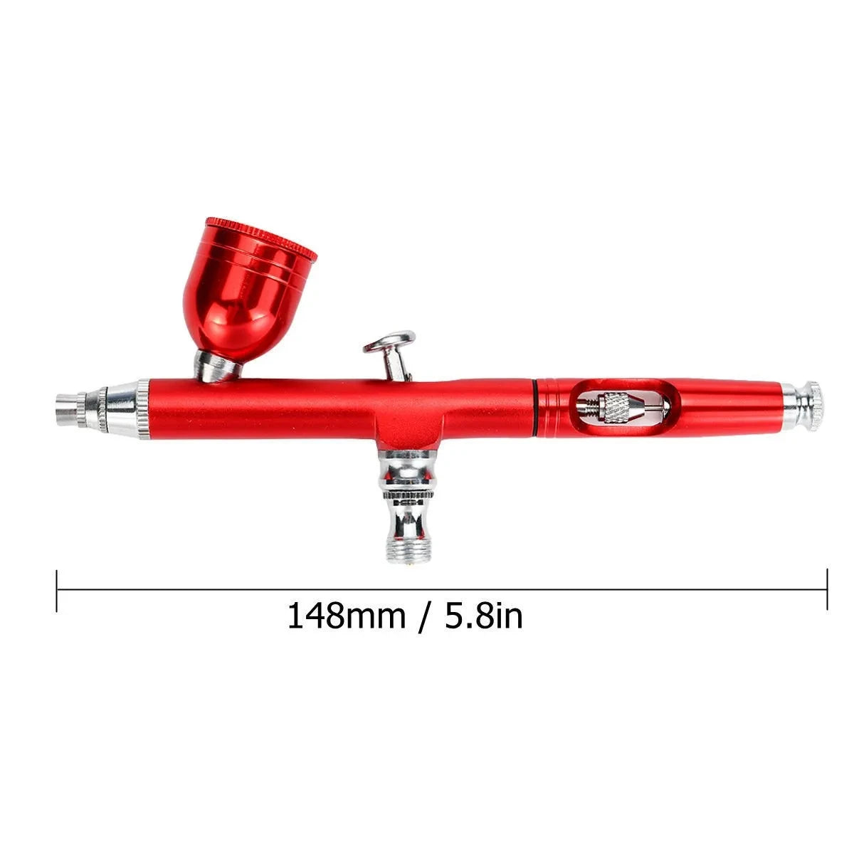 Airbrush Kit, Dual-Action Gravity Air Brush Gun with 3 Nozzle Sets, Aluminum Spray Gun for Makeup Nail Art Painting Model