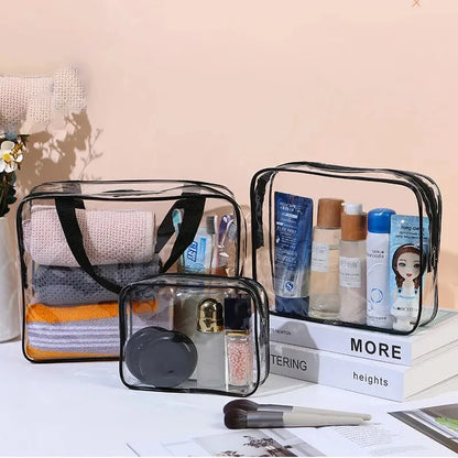 1/3Pcs Set Transparent Toiletry Bags Large Capacity Bag Travel Organizer Storage Pouch Makeup Cosmetics Bag Multifunction