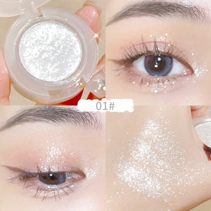 Diamond Highlighter Palette Gorgeous Glitter Eyeshadow Glossy Shiny Silkworm Shadow Shimmer Cowherd Weaver Girl Eyes Makeup