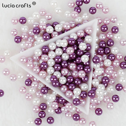 3/4/5/6/8/10mm  No Hole ABS Pearl Bead For  Makeup Box Filling Bead  Christmas/Garment Sewing /DIY Crafts Decoration  V0824