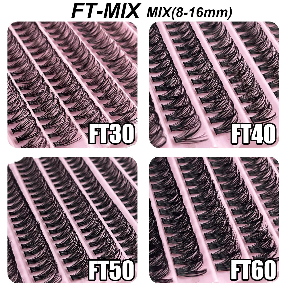 30D 40D 50D 60D Mink False Eyelash C/D Curl 8-16mm DIY Individual Eyelash Clusters Natural Eyelash Extension Makeup Tool Lashes