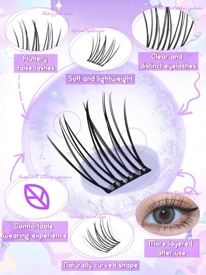 60-Piece Glue-Free Self-Adhesive False Eyelashes, perfect for DIY projects and festive celebrations.