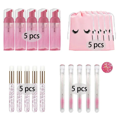 20/40PCS Suit 60ML Empty Pump Bottle Eyelash Shampoo Care Makeup Tool Travel Foam Dispenser Bottle Plastic Cleanser Soap Care