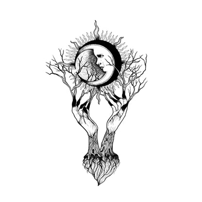 Tattoo Stickers Totem Black Color Flash Temporary Waterproof Party Fake Makeup Neck Hand Arm Body Art for Men Women