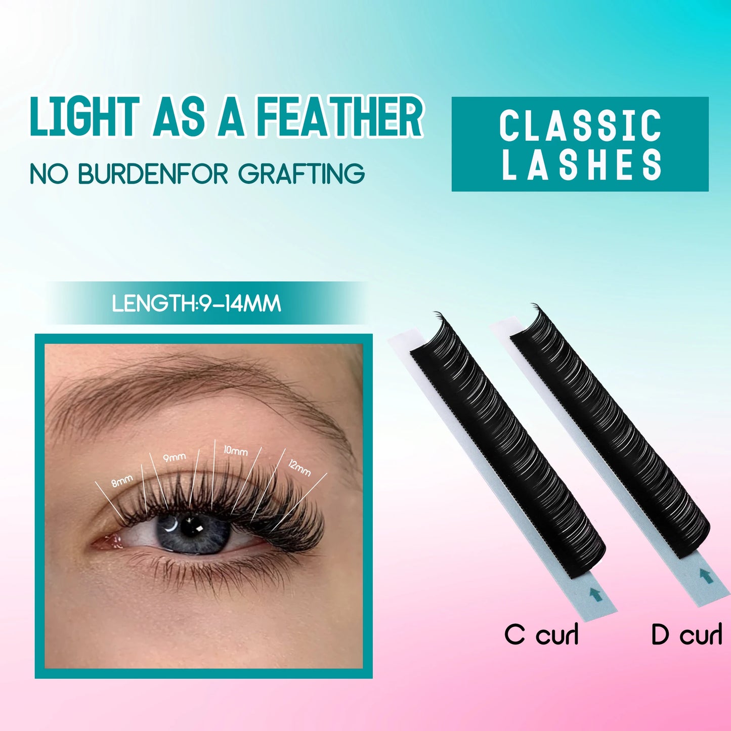 Gemerry Individual eyelashes Extension Faux Mink Natural False Eyelashes Volume Black Single Lay Lashes Makeup Suppliers