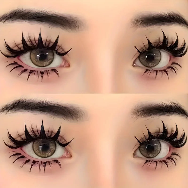 5 pairs of dramatic manga style false eyelashes - thick doll eye makeup, suitable for role-playing and casual wear