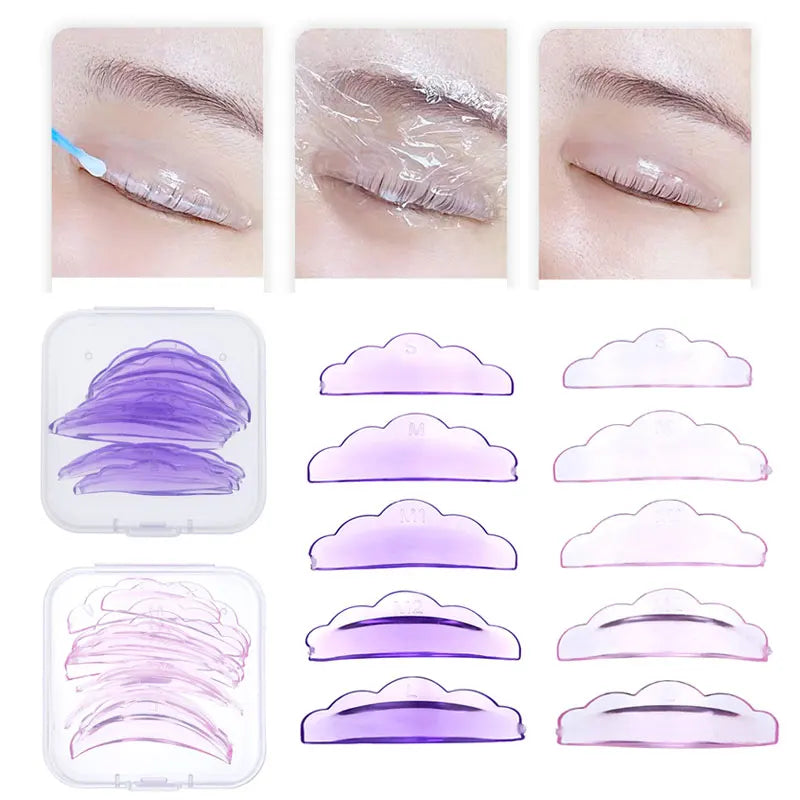 5 Pairs Self-Adhesive Lash Lift Pads Soft Silicone Eyelash Perm Rods Shield Lifting 3D Lashes Curler Accessories Makeup Tools