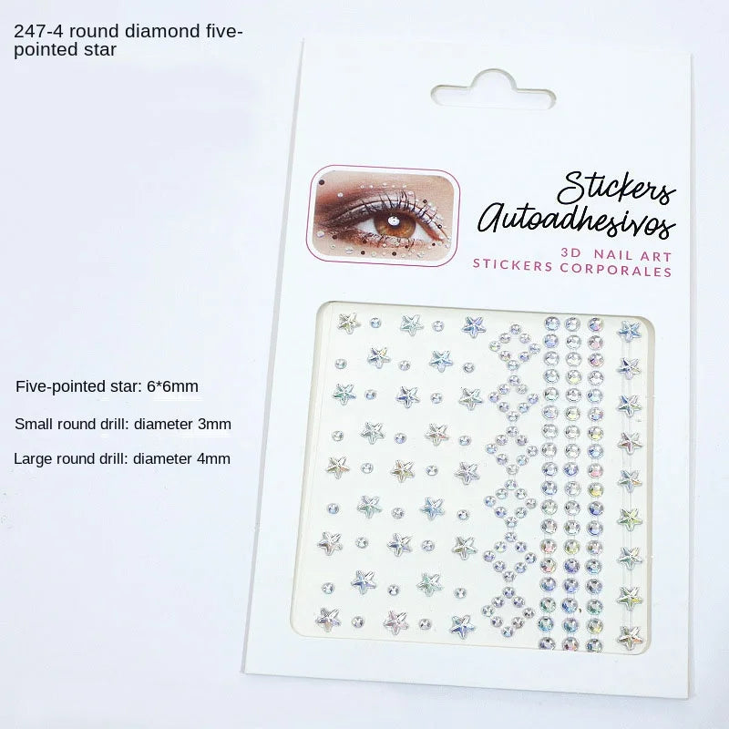 Karsyngirl 1 Sheet Eye Body Face Gems Jewels Rhinestone Stickers Self Adhesive Crystal Rainbow Makeup Diamonds Face Stick Gems