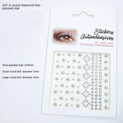 Karsyngirl 1 Sheet Eye Body Face Gems Jewels Rhinestone Stickers Self Adhesive Crystal Rainbow Makeup Diamonds Face Stick Gems