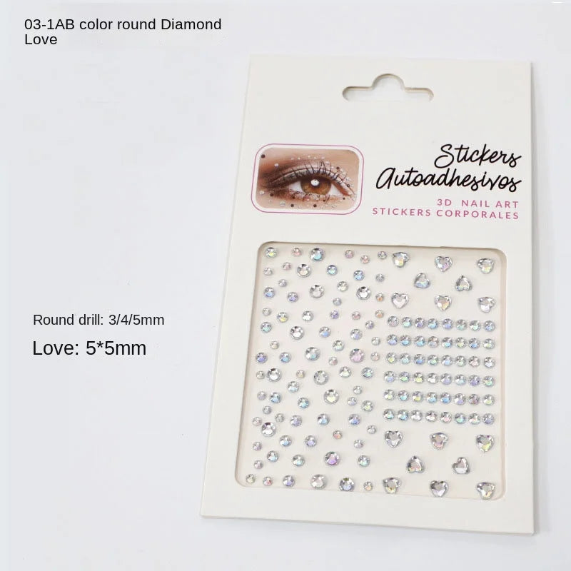 Karsyngirl 1 Sheet Eye Body Face Gems Jewels Rhinestone Stickers Self Adhesive Crystal Rainbow Makeup Diamonds Face Stick Gems