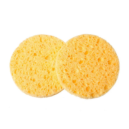 10pcs 8cm Face Round Makeup Remover Tool Natural Wood Pulp Sponge Cellulose Compress Cosmetic Puff Facial Washing Sponge