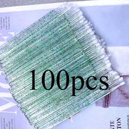 100pcs Micro Brush Crystal Lash Removing Swab Microbrush Mascara Wands Applicator Eyelash Extension Makeup brushes Tools