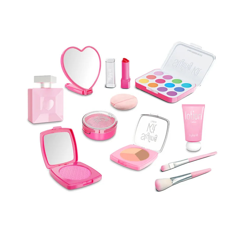 Pretend Makeup Toy Set For Girls, Children'S Performance Handbag,Princess Role Play Toy,Portable Design Princess Cosmetics Bag,