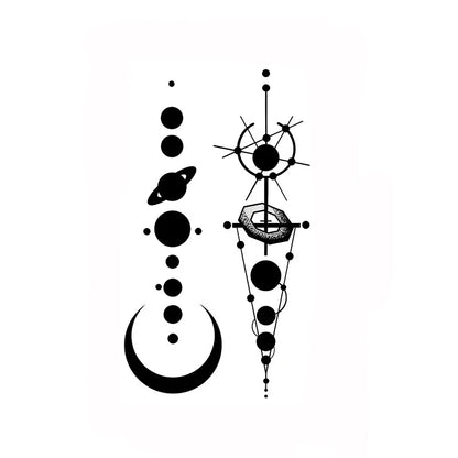 Tattoo Stickers Totem Black Color Flash Temporary Waterproof Party Fake Makeup Neck Hand Arm Body Art for Men Women