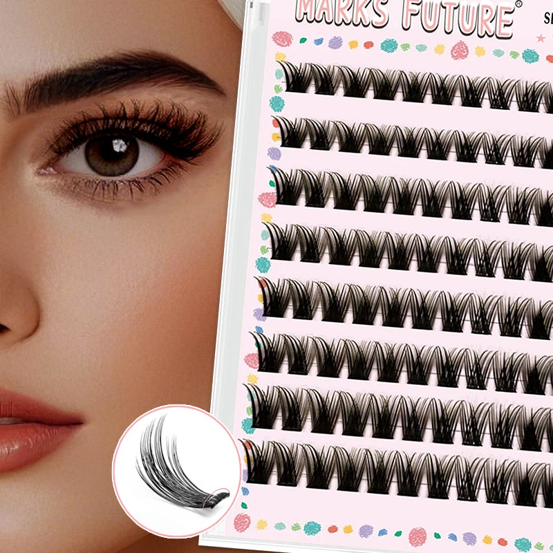 Marks Future Self-Adhesive Eyelashes Are Thick and Curled for Big Eyes, Suitable for Makeup, Proms, Parties, Beginner-Friendly, and Enhance Your Styling Charm.