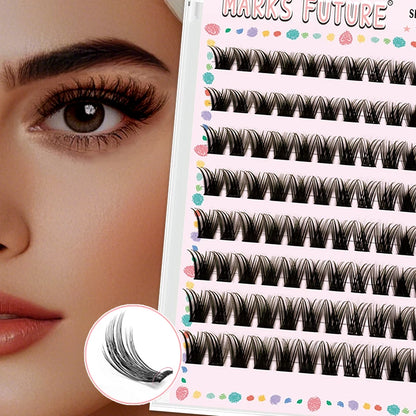 Marks Future Self-Adhesive Eyelashes Are Thick and Curled for Big Eyes, Suitable for Makeup, Proms, Parties, Beginner-Friendly, and Enhance Your Styling Charm.