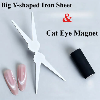 3D Double Headed Nails French Shape Strong Cat Eye Magnet Nail Art Gel Polish Magnetic Effect Manicure Accessories Tools Set