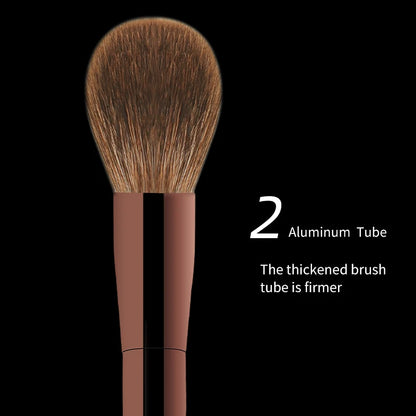 Hourglass Makeup Brush Set Mini Portable 7 Pcs, High Quality Soft Animal Hair Brush Include Eyeshadow,Blush,Powder Brush