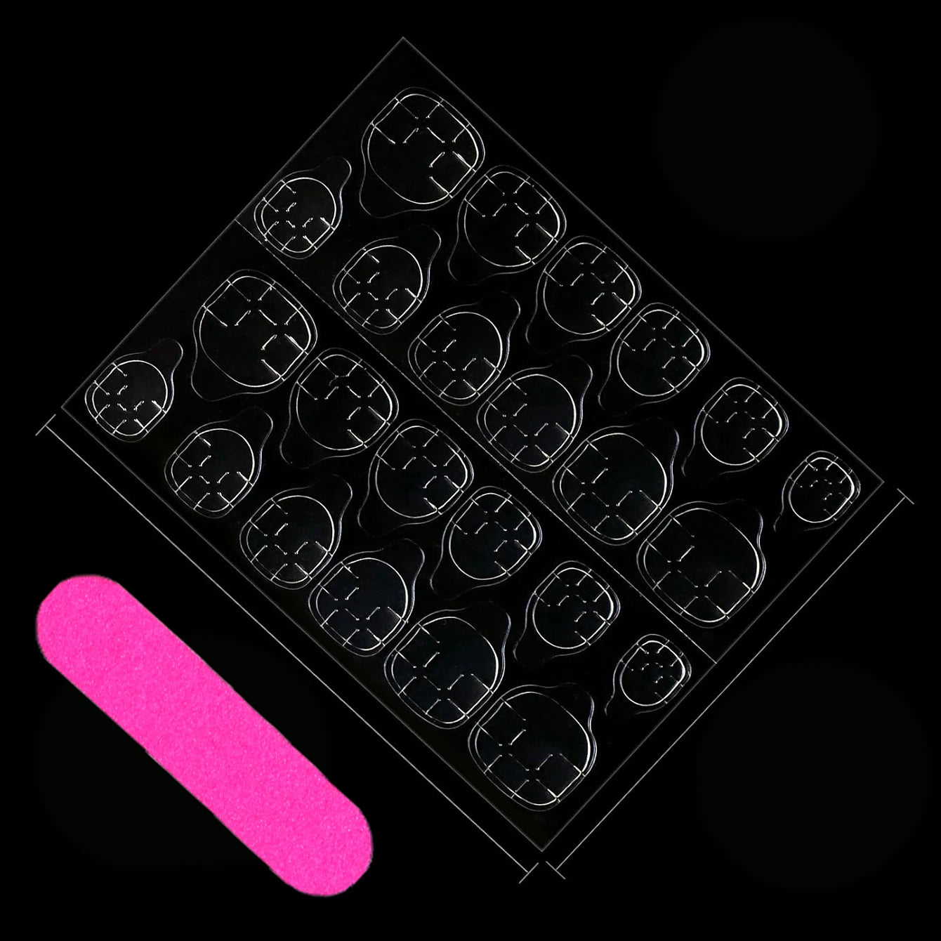 24pcs Short-Style Square-Toed Sweet Pink Adorable Provocative White French-Style Fashionable Multi-Purpose Classic Press