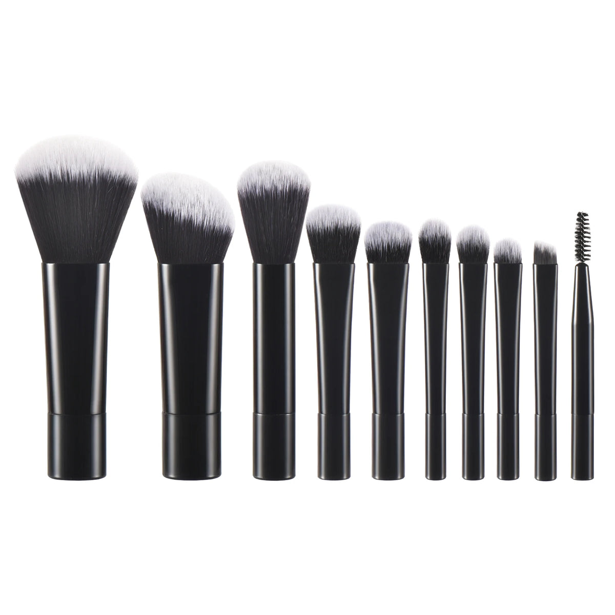 10 black Mini makeup brush Travel portable Makeup Tool Makeup Puff - Palm Brush Professional Makeup tool set