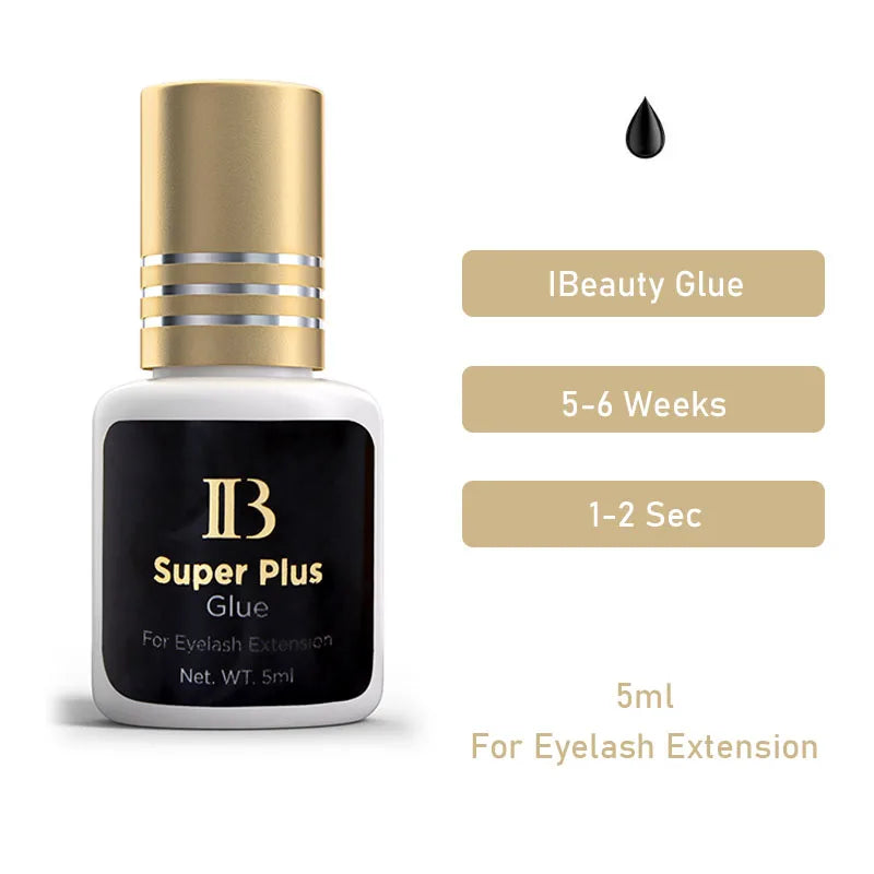 1 Bottle Original IB Super Plus Glue for Eyelash Extensions 5ml Korea Professional IB Gold Wine Red Cap Glue Makeup Tools Shop