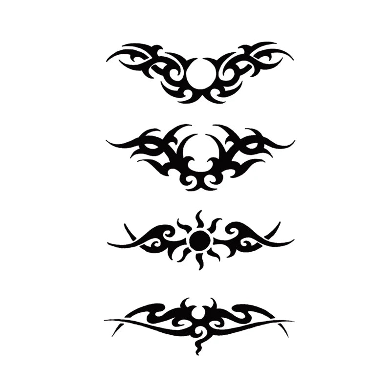 Tattoo Stickers Totem Black Color Flash Temporary Waterproof Party Fake Makeup Neck Hand Arm Body Art for Men Women