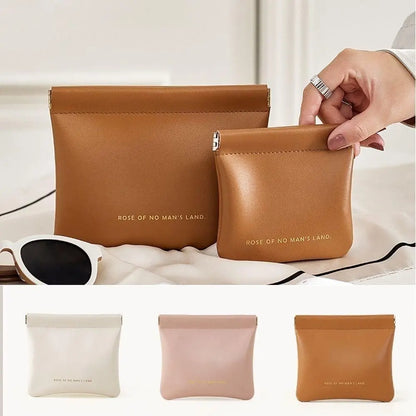 Fashion Simple Lipstick Makeup Bag Portable Mini Cosmetic Organizer Pouch PU Travel Jewelry Handbag Key Small Bags Storage Bag