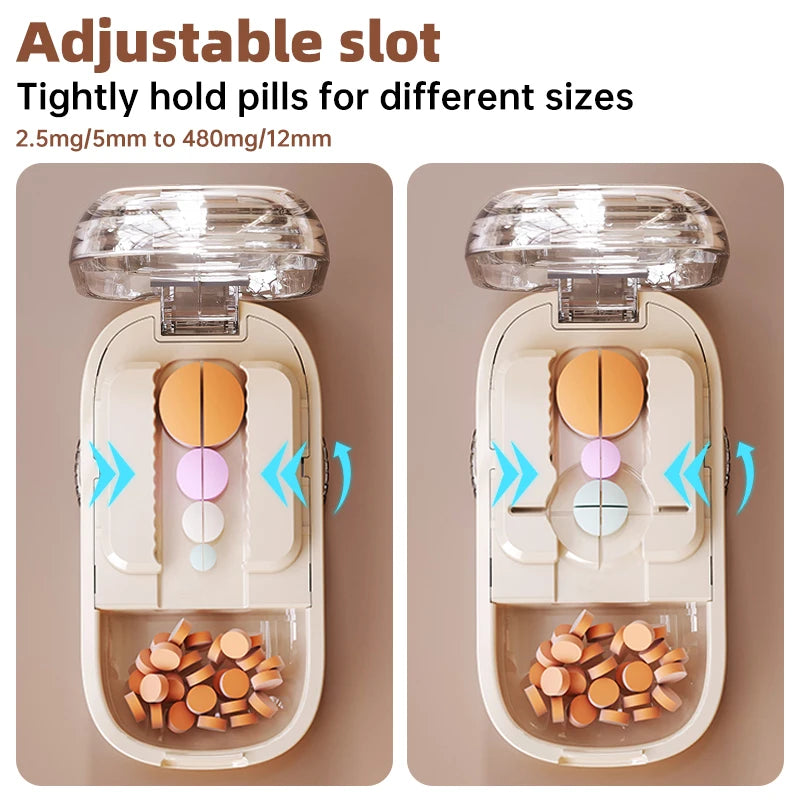 Sharp Pill Cutter Half Storage Compartment Box Splitter Divide Medicine Organizer Drug Slicer Medicine Tablet Storage Container