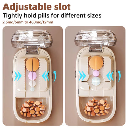 Sharp Pill Cutter Half Storage Compartment Box Splitter Divide Medicine Organizer Drug Slicer Medicine Tablet Storage Container