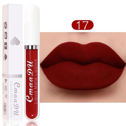 Women's Sexy Long-Lasting Velvet Matte Lip Gloss - Waterproof Nonstick Red Liquid Lipstick for Beauty Makeup