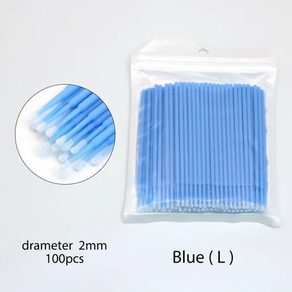 100Pcs Disposable MicroBrush Lash Cotton Swab Eyelash Extension Glue Cleaning Brushes Applicator Sticks Makeup Tools Wholesale
