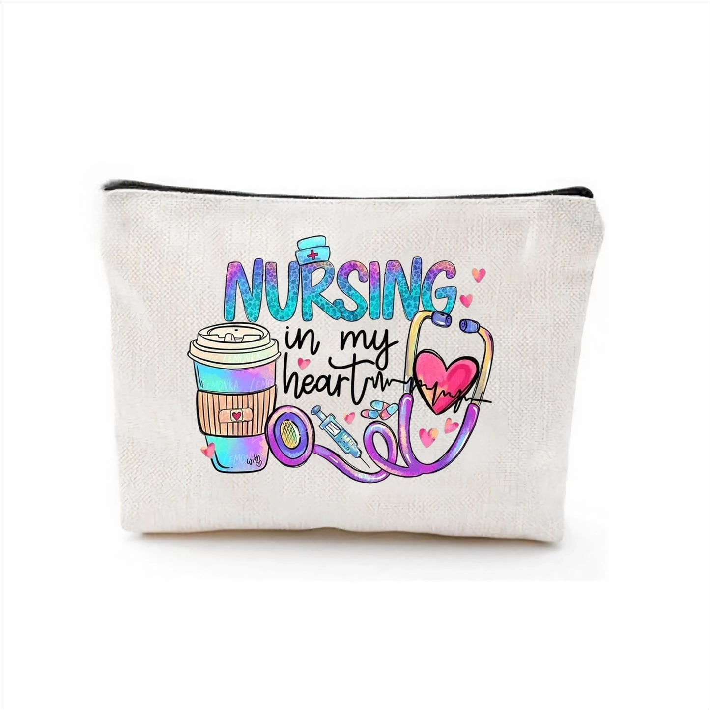 1pc Makeup Bag with A Cartoon Nurse Design Cosmetic Pouch Lightweight for International Nurses Day Storage Beauty Case