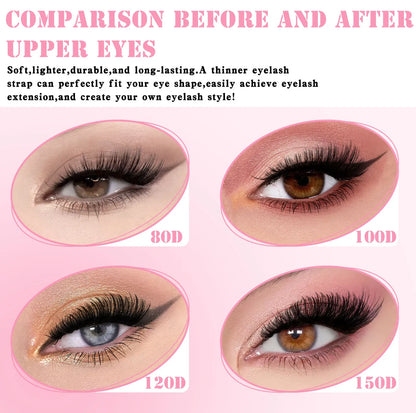MJ 640pcs 30D/40D/50D/60D Individual Lashes Book Clusters Extensions False Eyelash DIY at Home Cluster Eyelash Extensions Makeup