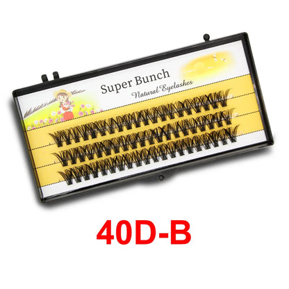 Super Bunch Wide Base 30D/40D/60D/80D Individual Eyelashes Cluster Russia Volume Eyelash Extension False Silk Lashes Makeup Tool