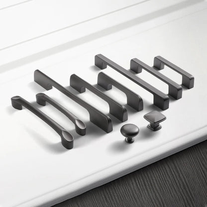 Aluminum alloy cabinet handle, gray wardrobe handle, makeup table handle, 96mm/128mm storage room cabinet handle