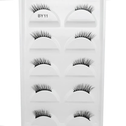 New 5 Pairs Natural 3D False Eyelashes Makeup Mink Eyelash Fake Eye Lashes Faux Cils Make Up Beauty Maquillaje Tools H13 Cat