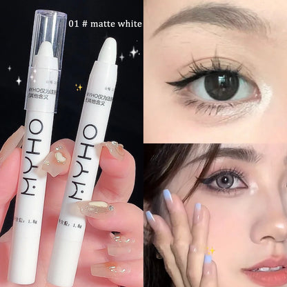 White Eyeliner Shiny Glitter Eyeshadow Stick Eye Liner Pen 15 Colors Matte Brown Pink Pearlescent Eyes Makeup Brighten Silkworm