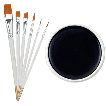 30g Professional Face Paint with 6 Brushes Body Paint Oil Face Painting Makeup Safe for Kids and Adults Split Color