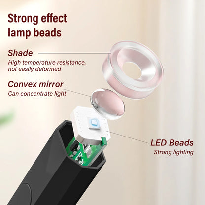 YIKOOLIN UV Light for Gel Nails Mini UV Nail Lamp Professional LED Light for Curing Gel Polish 2 Timing Modes for DIY Home Salon