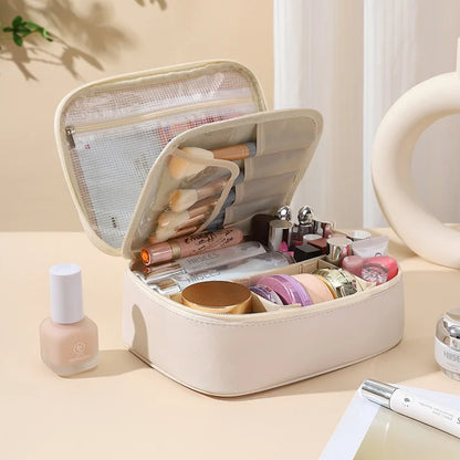 Waterproof Travel Storage Bag Large Capacity Portable Handbag with Dividers for Cosmetic Organization Makeup Bag for Outdoors
