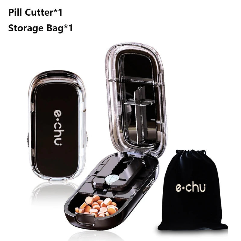 Sharp Pill Cutter Half Storage Compartment Box Splitter Divide Medicine Organizer Drug Slicer Medicine Tablet Storage Container
