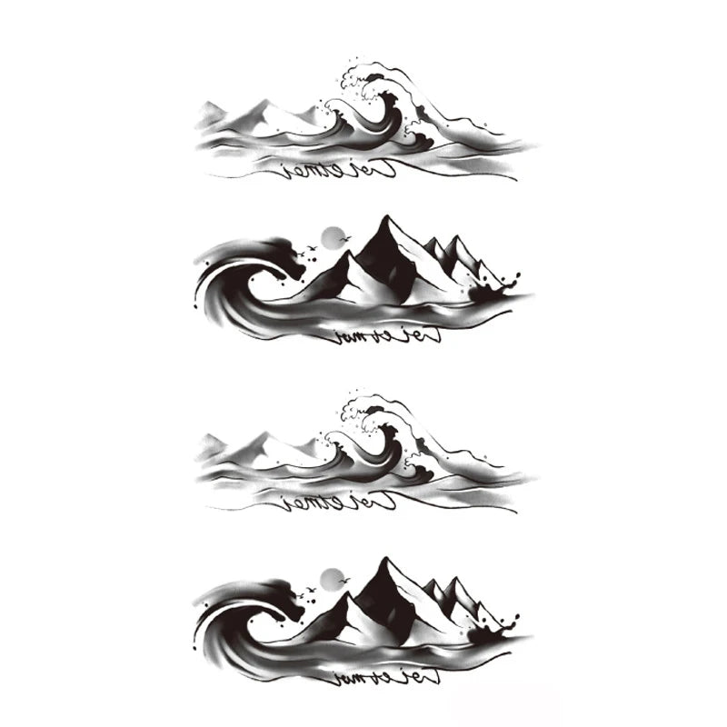 Tattoo Stickers Totem Black Color Flash Temporary Waterproof Party Fake Makeup Neck Hand Arm Body Art for Men Women