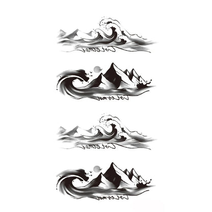 Tattoo Stickers Totem Black Color Flash Temporary Waterproof Party Fake Makeup Neck Hand Arm Body Art for Men Women