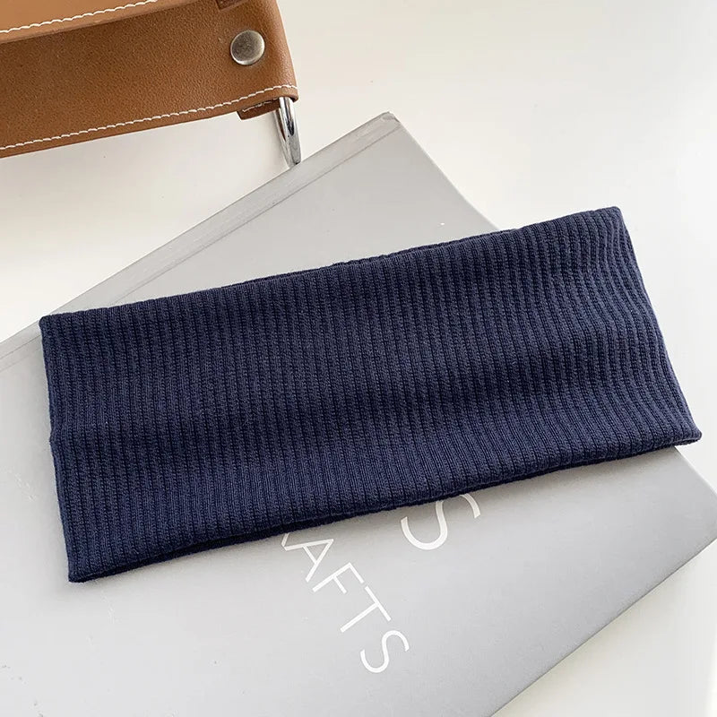 Korean Wide Elastic Hairband for Women Versatile Hair Clips for Washing and Makeup Spring Sports Knitted Headbands